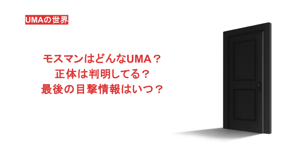 モスマンはどんなUMA?正体は判明してる?最後の目撃情報はいつ?